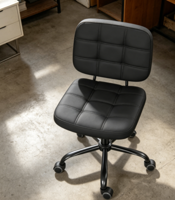 Black Armless Height Adjustable Rolling Chair